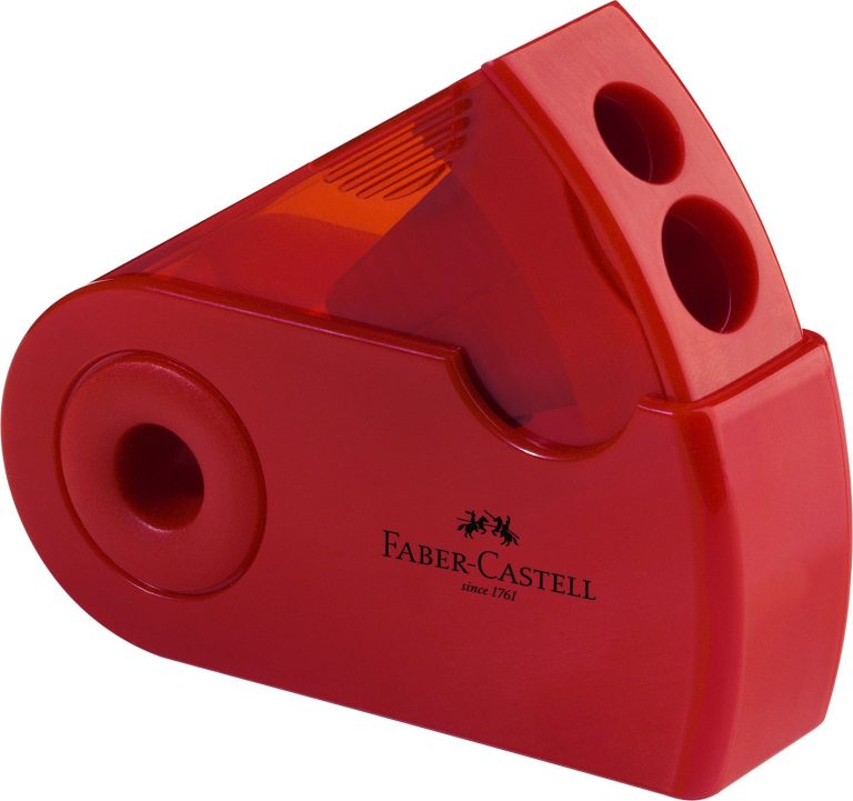 Ascutitoare Plastic Dubla Sleeve Rosie/Albastra Faber-Castell