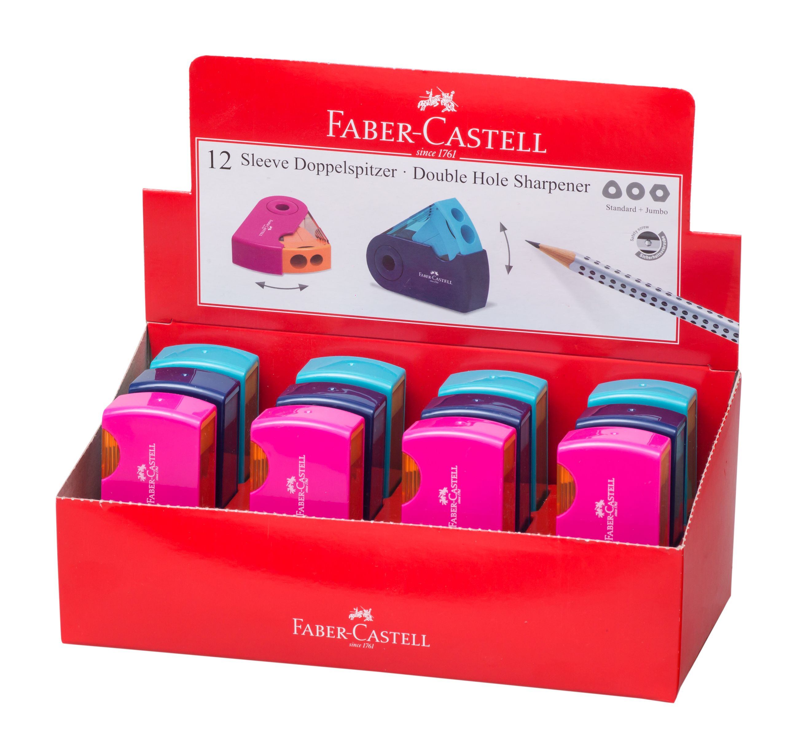 Ascutitoare Plastic Dubla Sleeve Trend 2019 Faber-Castell