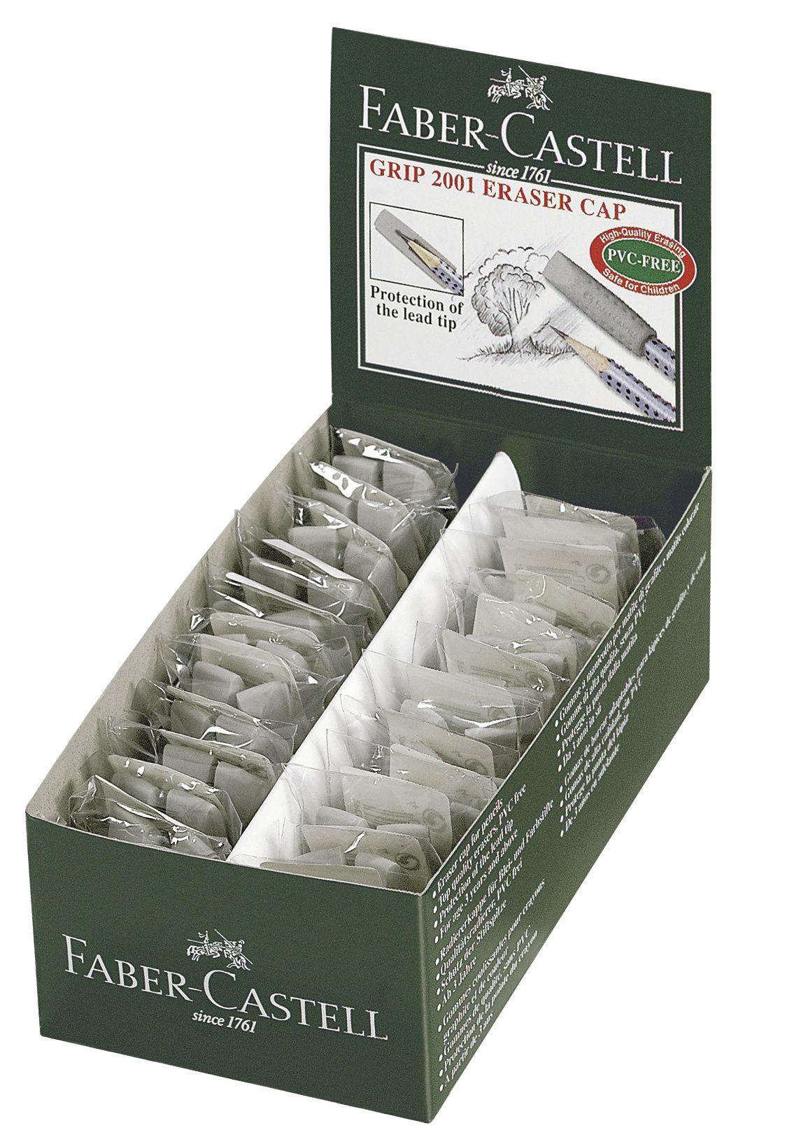 Radiera Capac Grip 2001 Gri 2/Set Faber-Castell