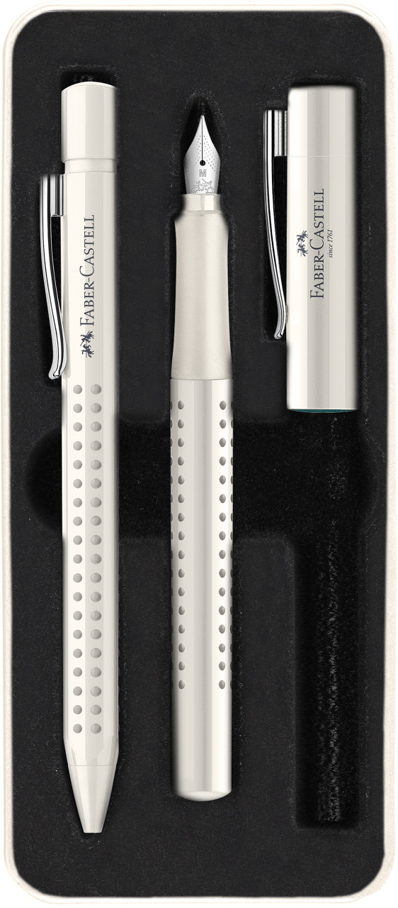Set Stilou M + Pix Grip 2010 Alb Cocos Faber-Castell