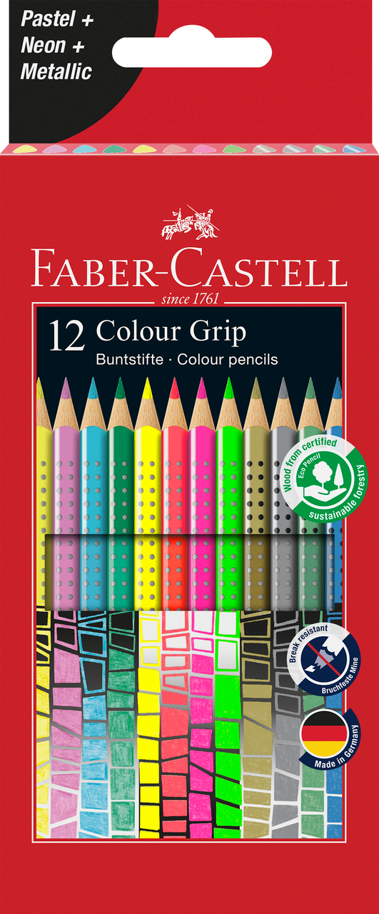 Creioane Colorate 12 Culori Speciale Grip Faber-Castell