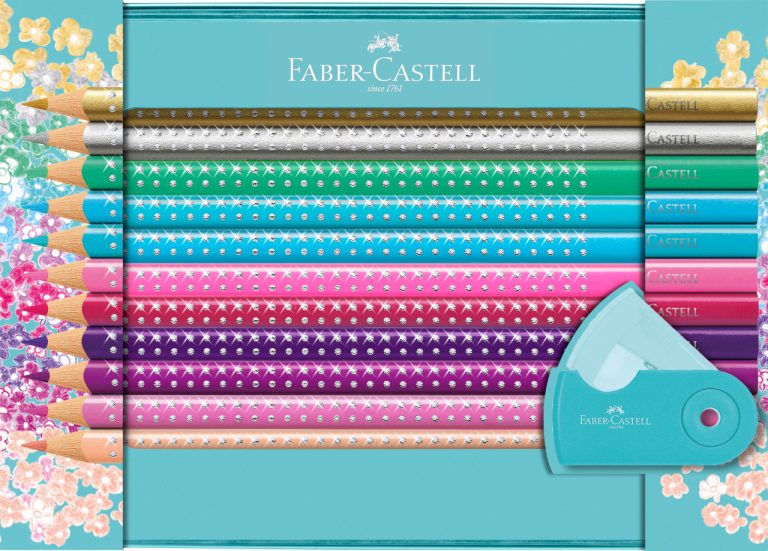 Set Cadou 20 Creioane Colorate Sparkle + Asc. Sleeve Faber-Caste