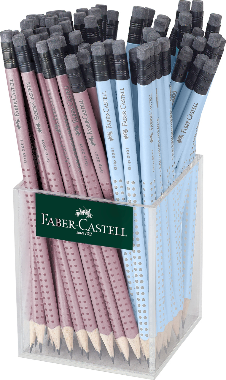 Creion Grafit Hb Cu Guma Grip 2001 Cutie Plastic 72 Buc Rose-Sky Blue Faber-Castell