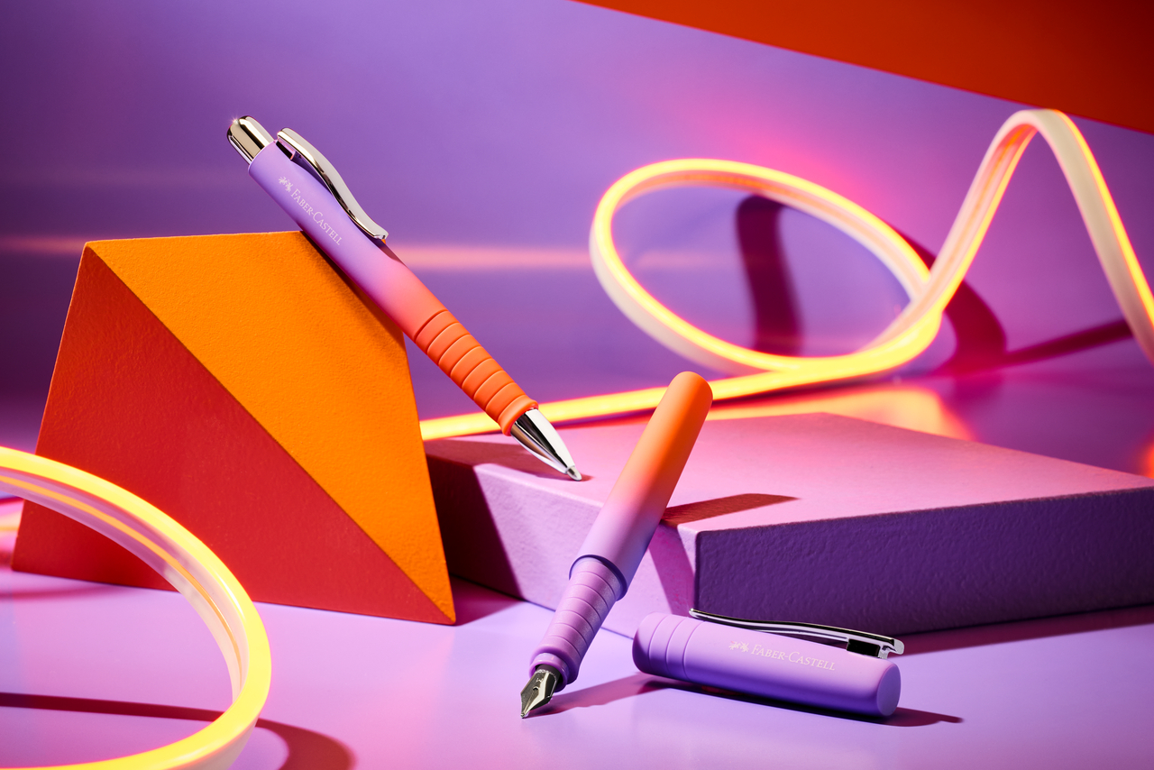 Stilou Poly Pen Flow Violet-Portocaliu M Faber-Castell
