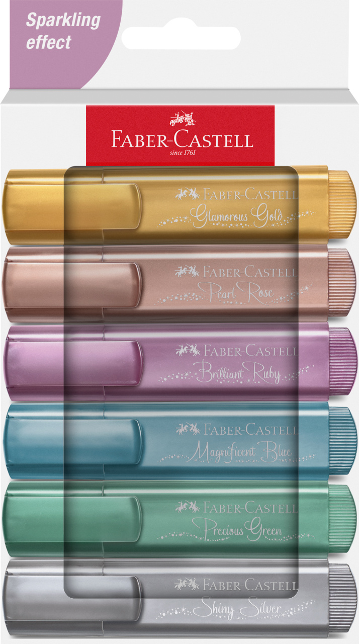 Textmarker Set 6 Metalizat Cutie Carton 2024 Faber-Castell