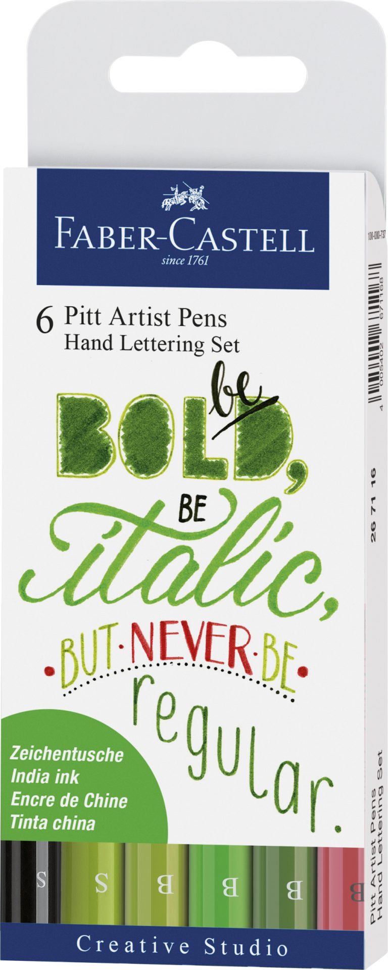 Pitt Artist Pen Set Caligrafic 6 Buc Verde Faber-Castell