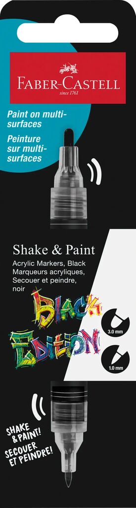 Marker Acrilic Shake&Paint Negru Faber-Castell