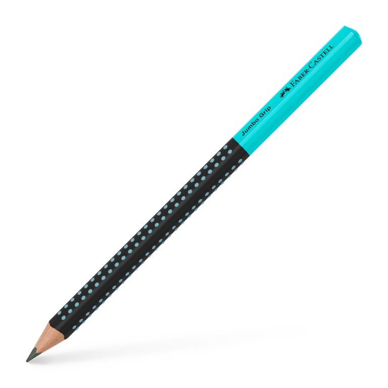 Creion Grafit B Jumbo Grip Two Tone Negru-Turcoaz 2022 Faber-Castell