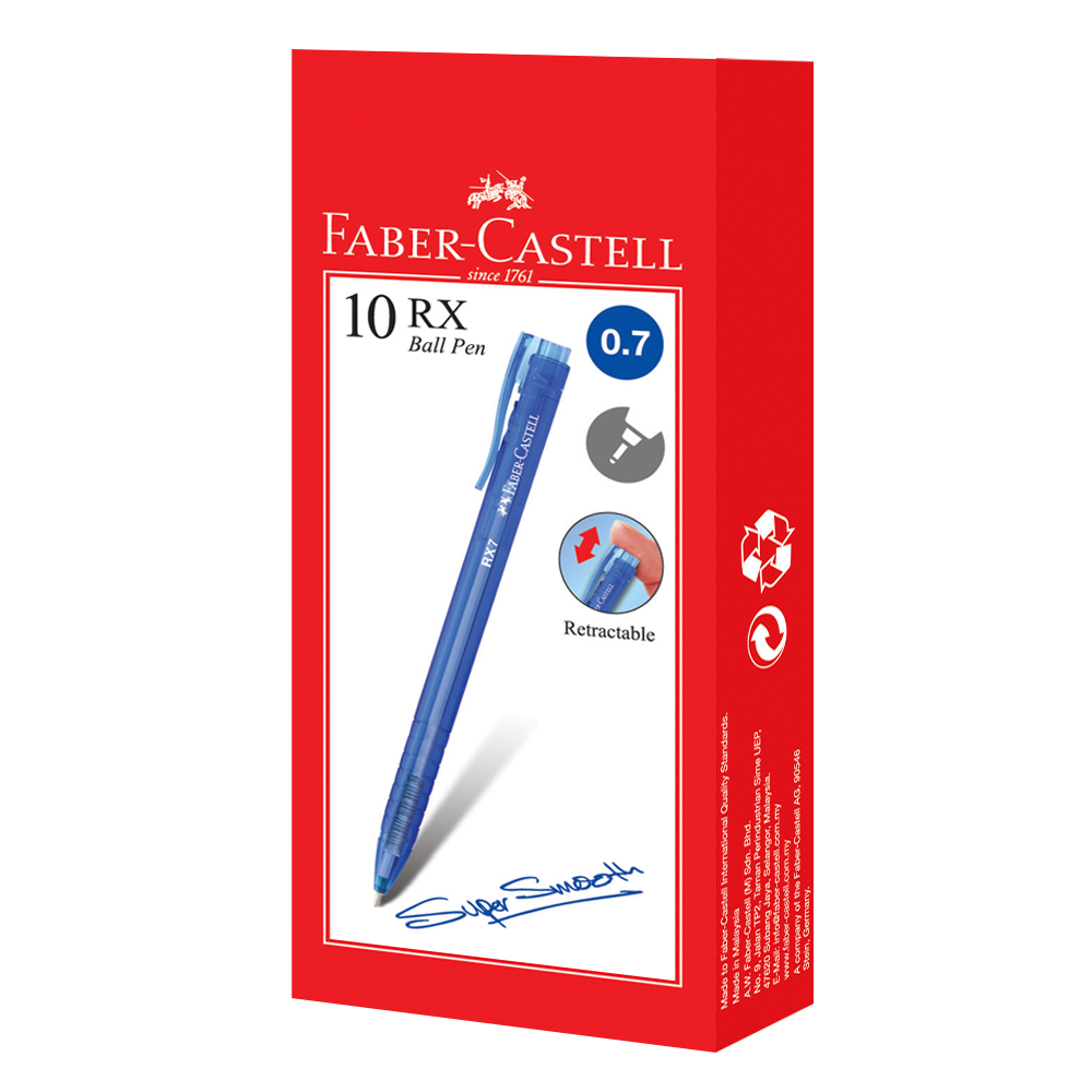 Roller 0.7mm Semi-Gel Cu Mecanism Albastru Rx7 Faber-Castell
