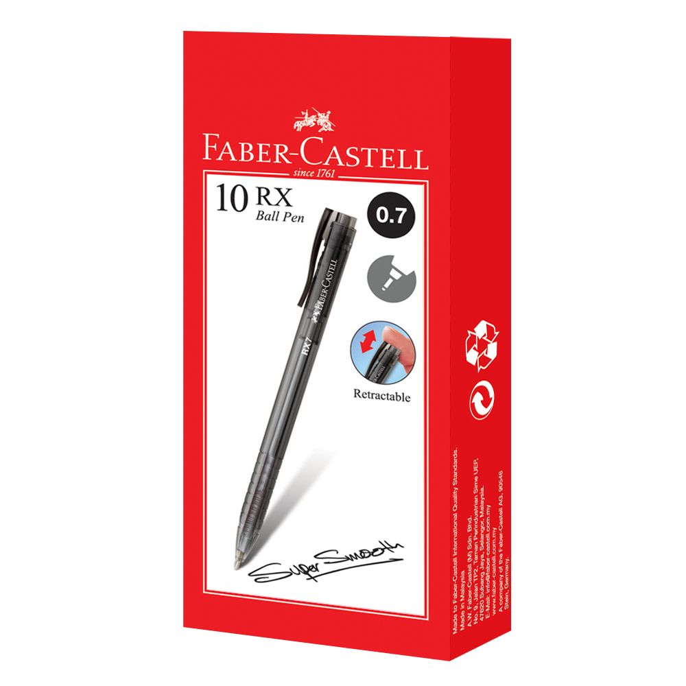 Roller 0.7mm Semi-Gel Cu Mecanism Negru Rx7 Faber-Castell