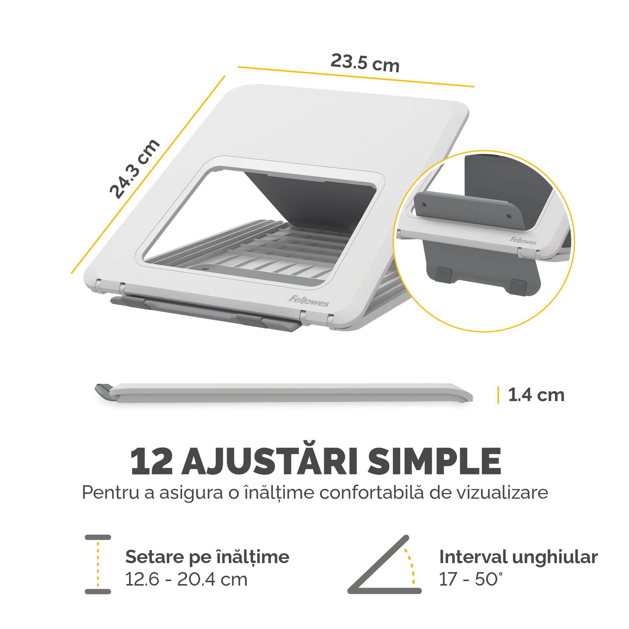 Suport Ergonomic Pentru Laptop Alb Breyta