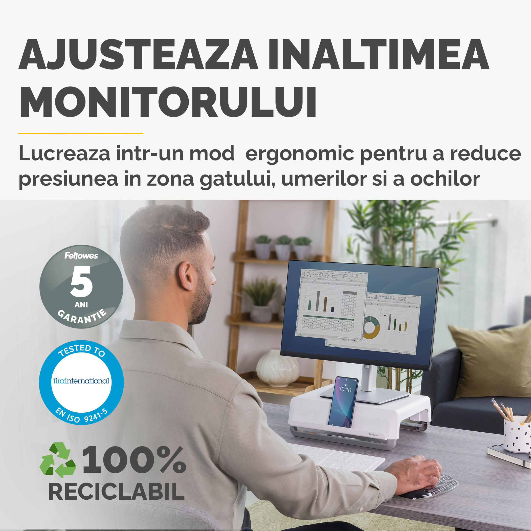 Suport Monitor Alb Breyta