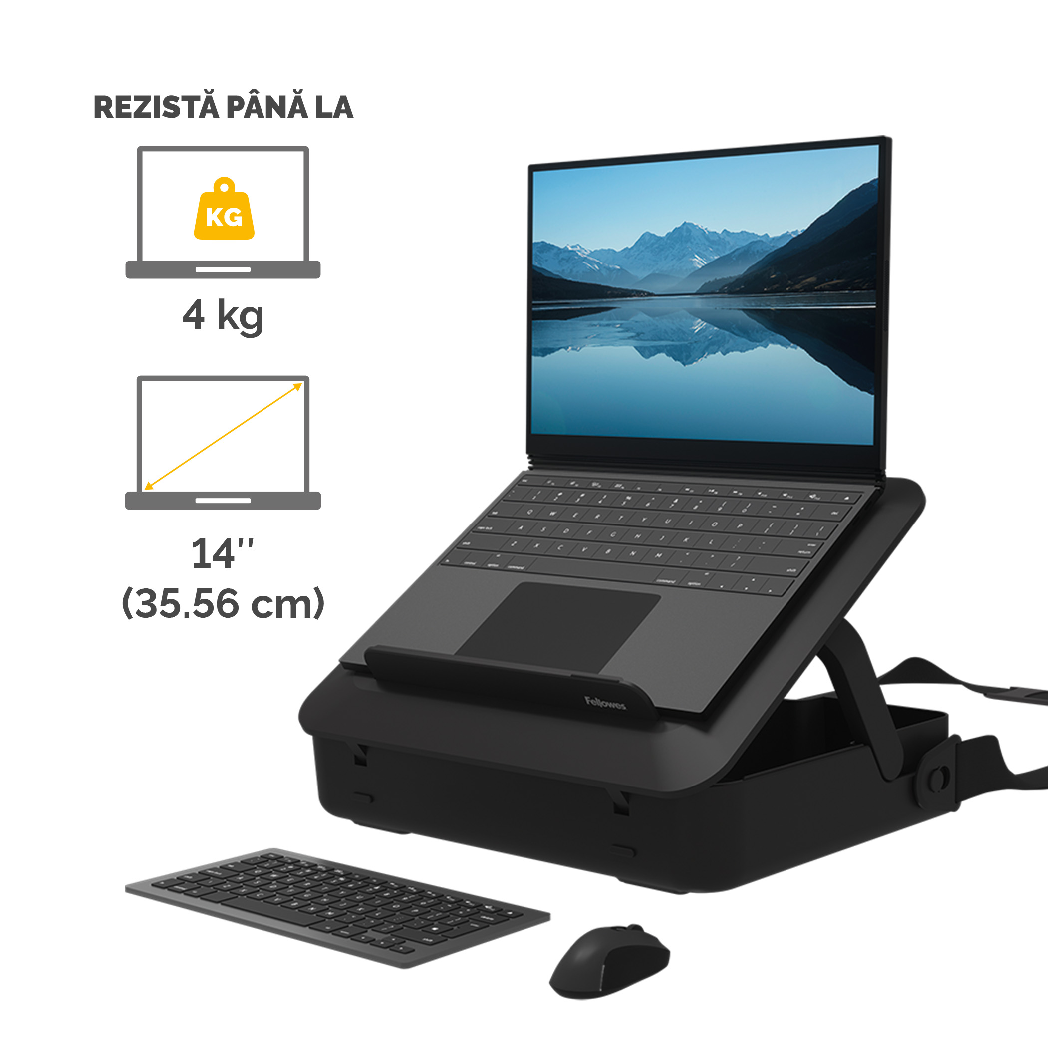 Geanta Laptop Cu Suport Ergonomic Inclus Negru Breyta