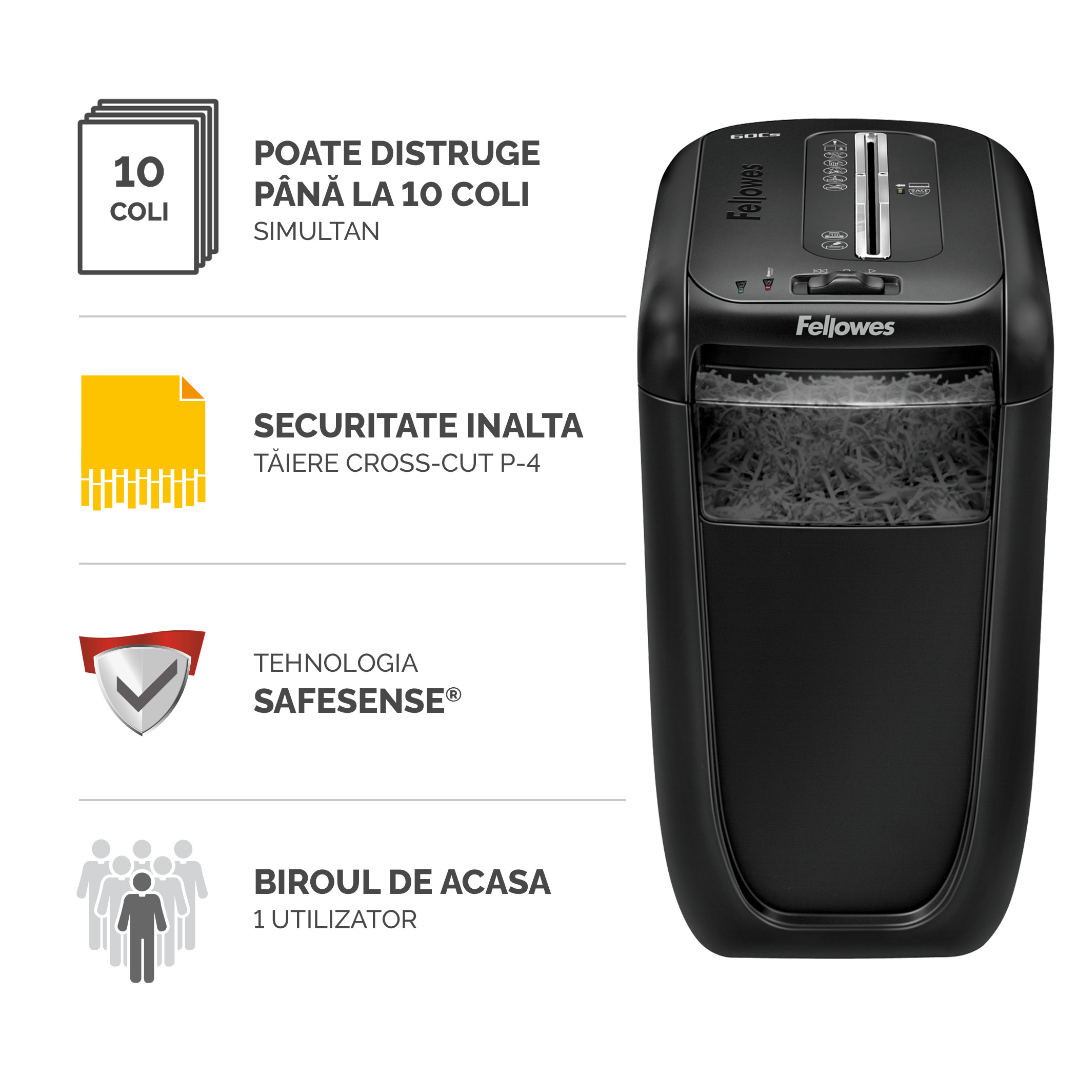 Distrugator Documente 60Cs Cross-Cut Fellowes