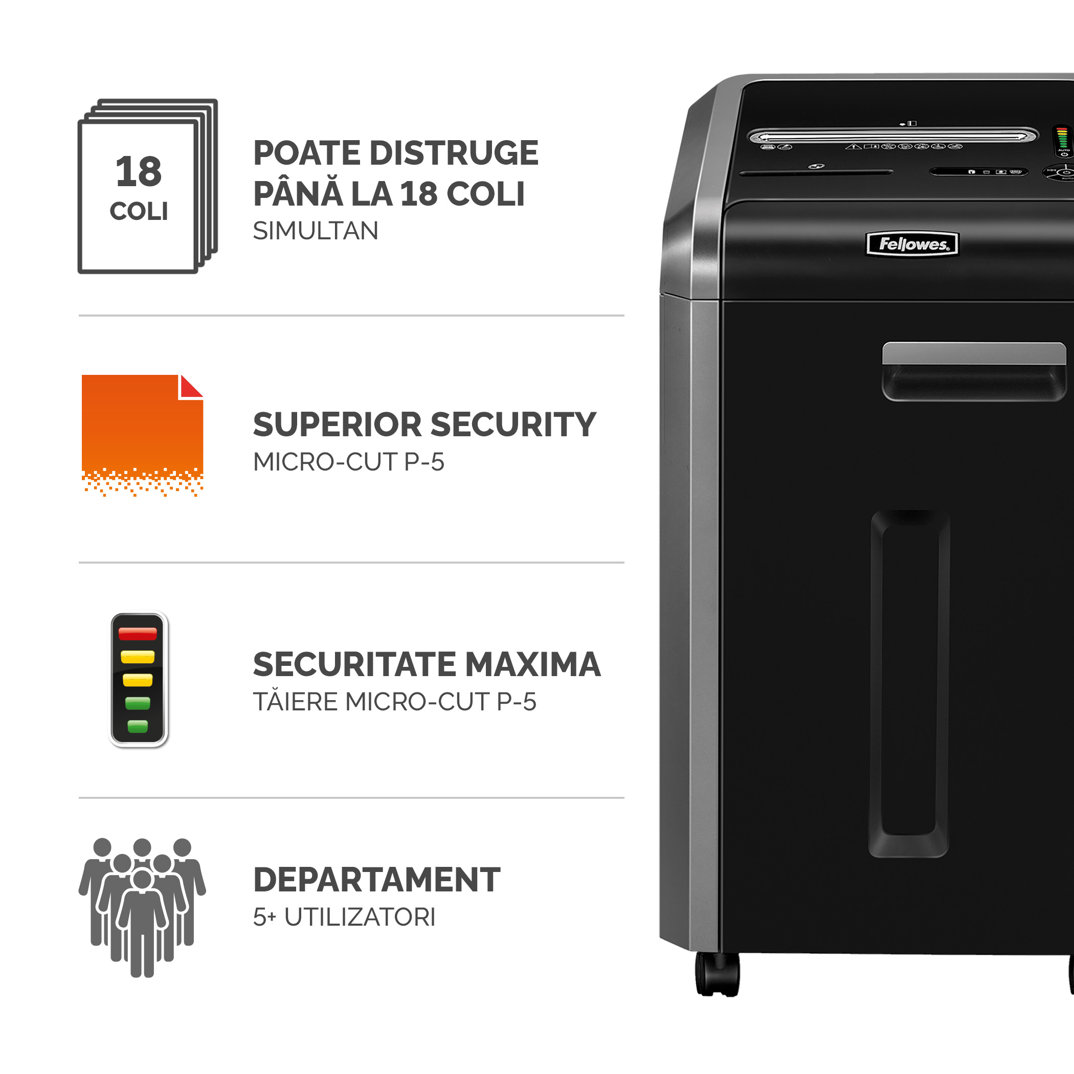 Distrugator Documente 225Mi Microshred Fellowes