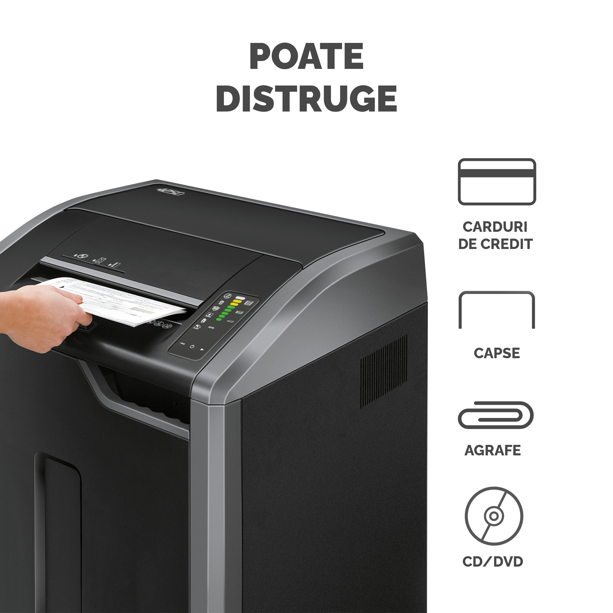 Distrugator Documente 425I Strip-Cut Fellowes