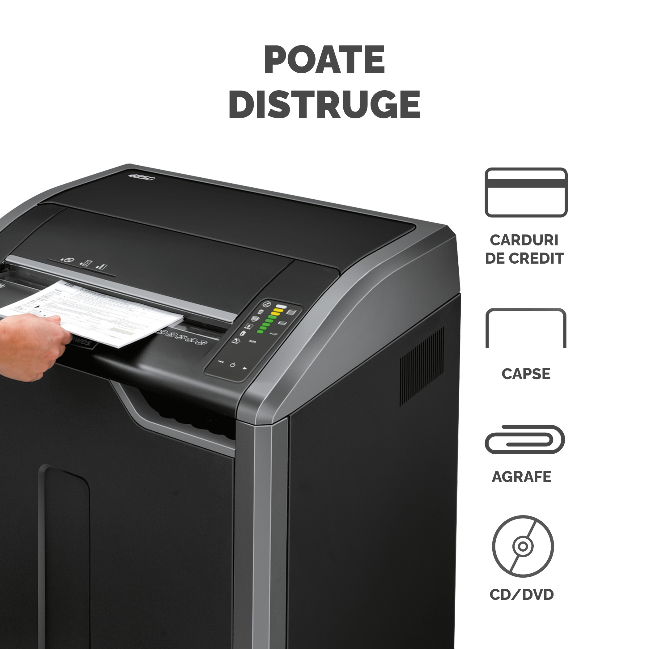 Distrugator Documente 485I Strip-Cut Fellowes