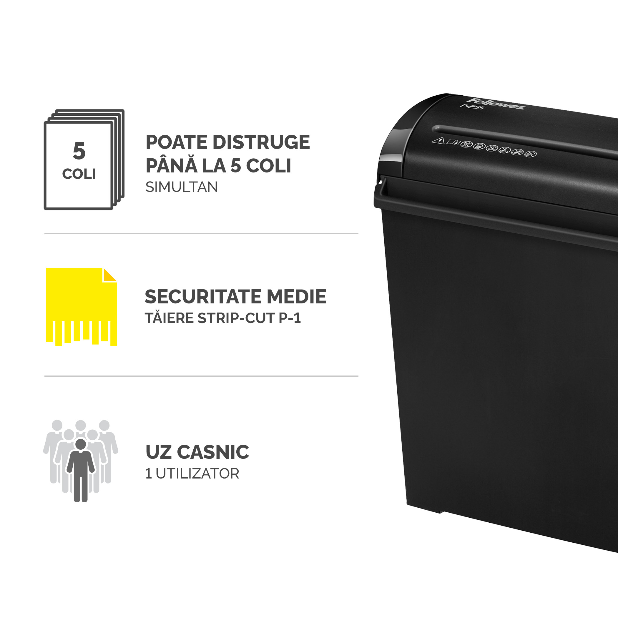 Distrugator Documente P25S Strip-Cut Fellowes
