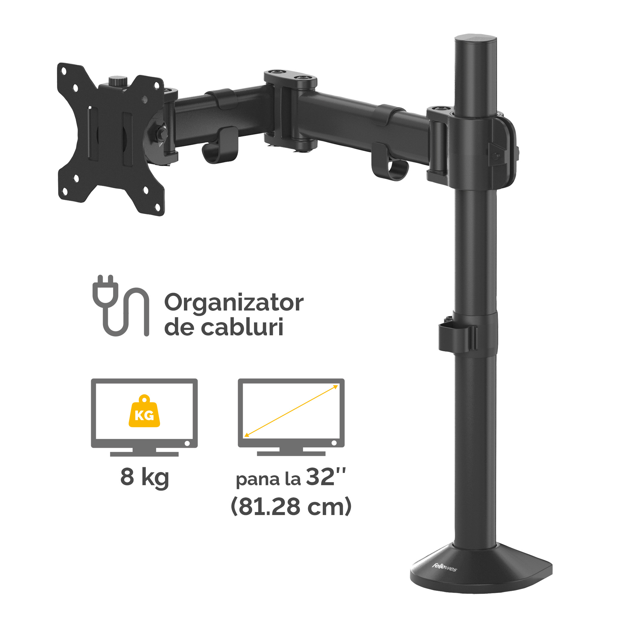 Suport Monitor 1 Brat Reflex Fellowes