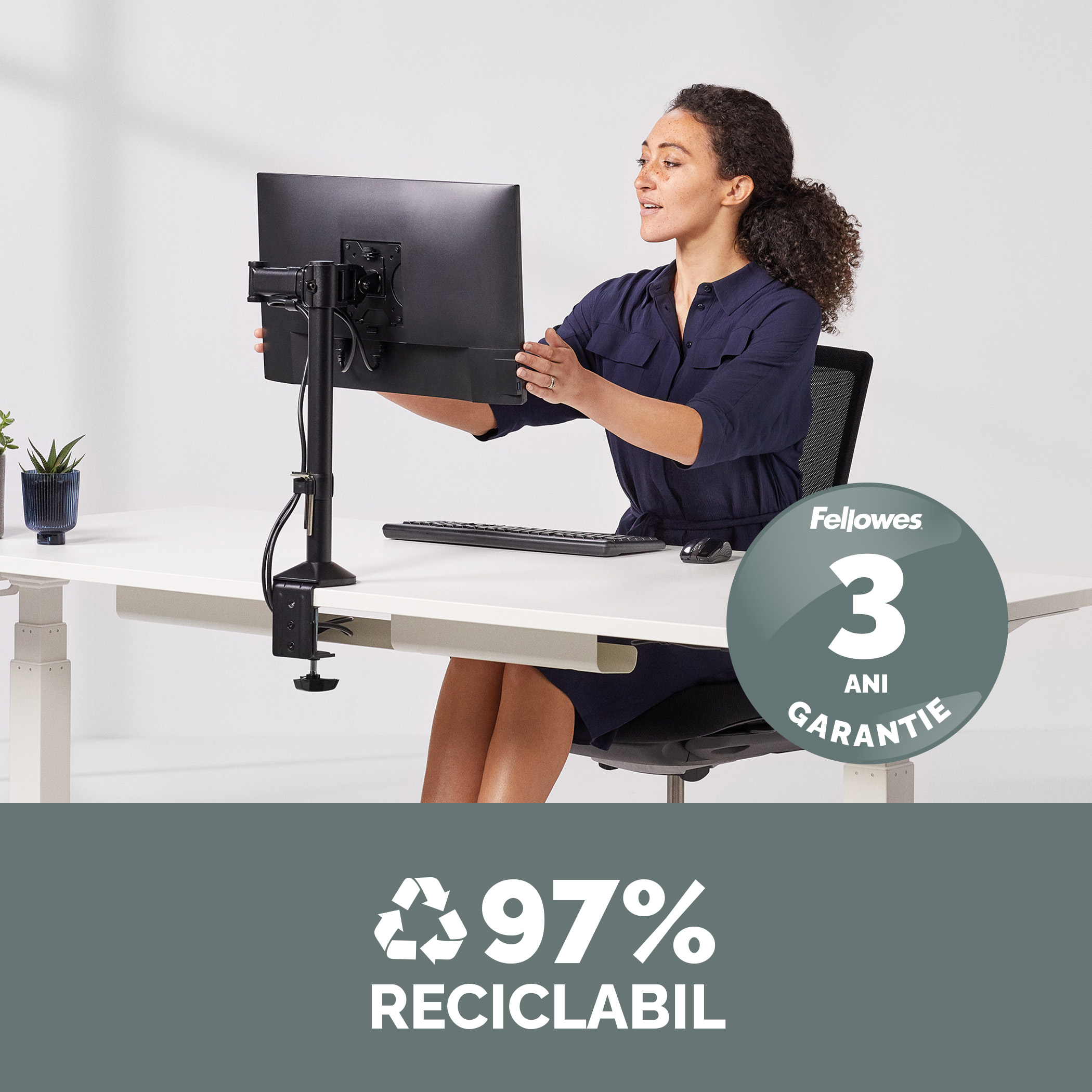 Suport Monitor 1 Brat Reflex Fellowes