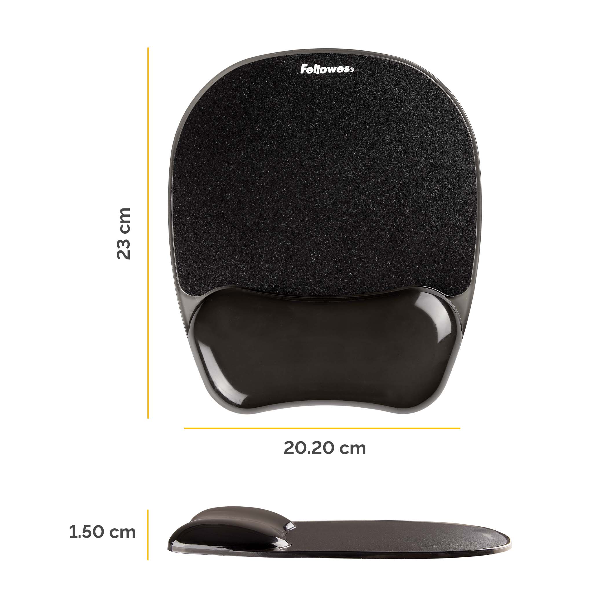 Mouse Pad Si Suport Incheieturi Negru Gel Crystal Fellowes