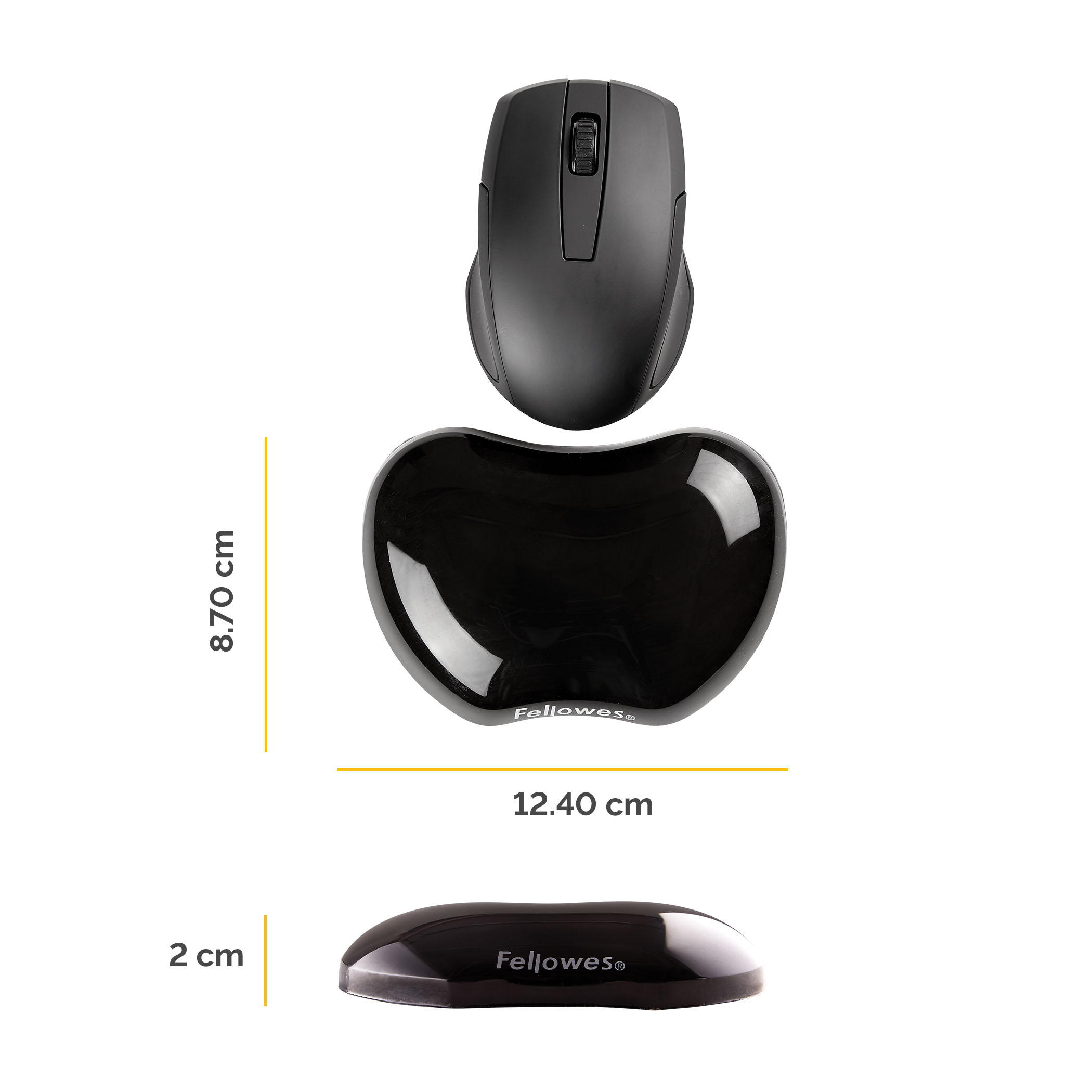 Suport Incheieturi Negru Gel Crystal Fellowes