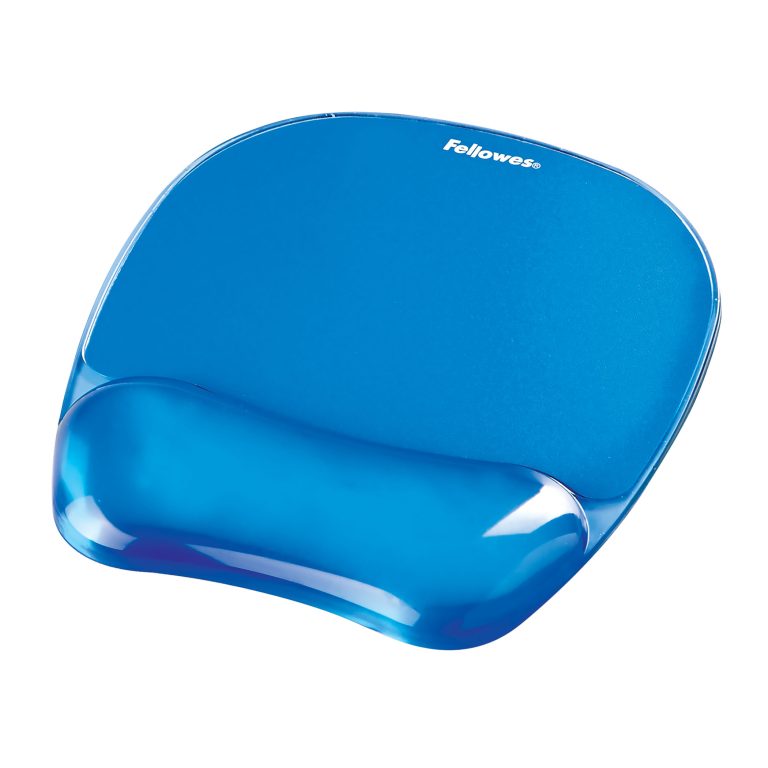 Mouse Pad Si Suport Incheieturi Albastru Gel Crystal Fellowes