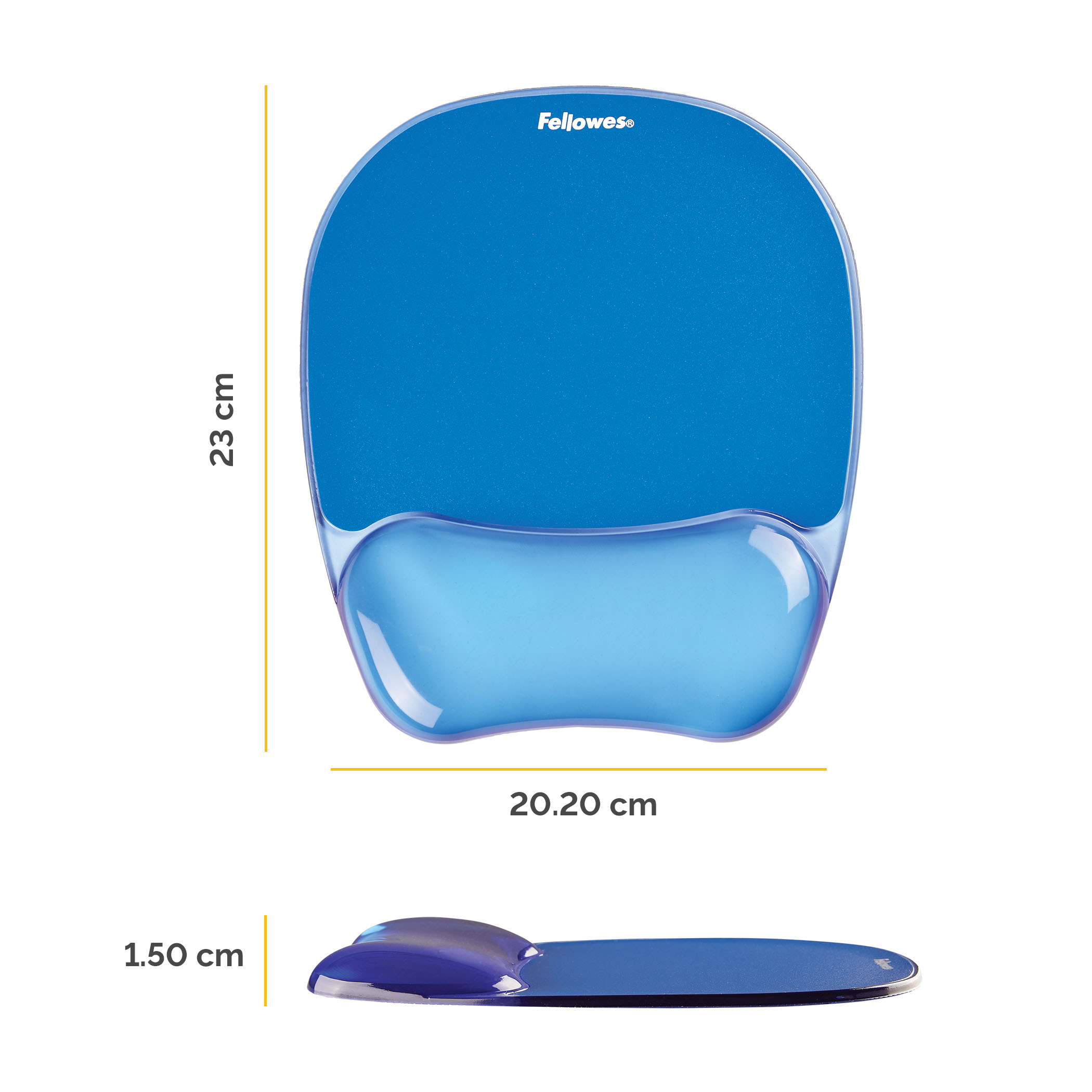 Mouse Pad Si Suport Incheieturi Albastru Gel Crystal Fellowes