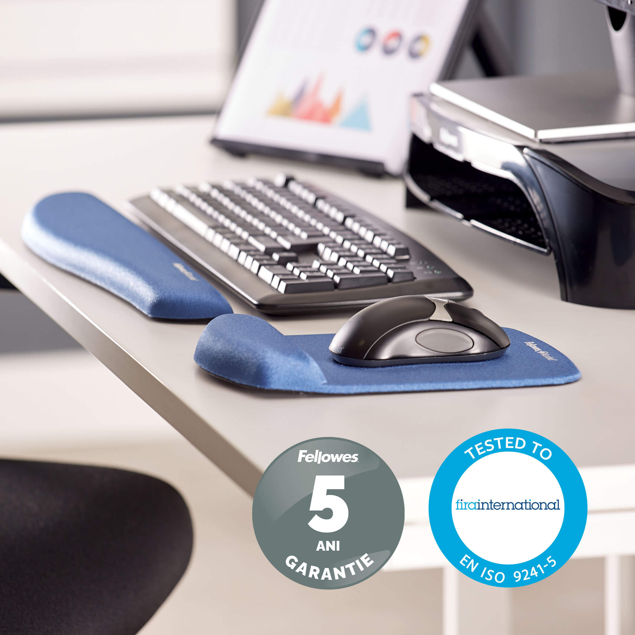 Suport Tastatura Plushtouch Albastru Fellowes