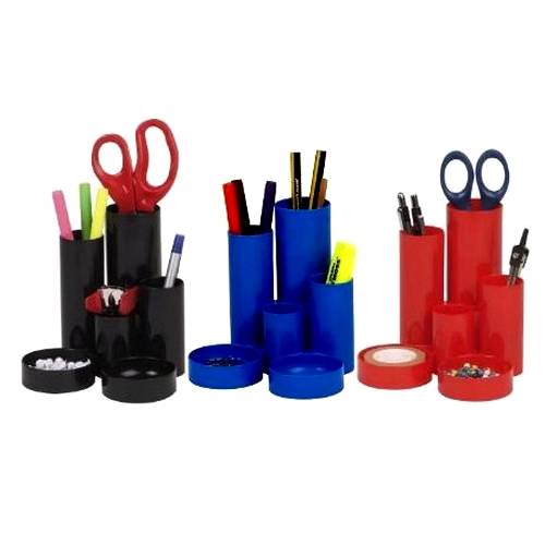 Suport Tubular Birou 6 Compartimente Albastru Flaro