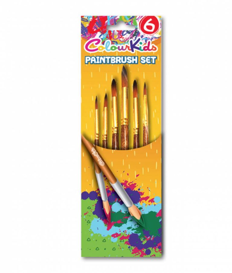 Pensule 6/Set Varf Ascutit Nr. 2/4/6/8/10/12 Colour Kids Pigna