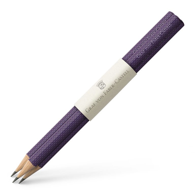 Set 3 Buc Creion Grafit Guilloche Violet Graf von Faber-Castell