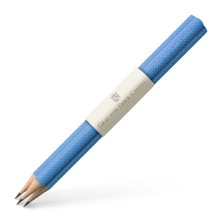 Set 3 Creioane Grafit Guilloche Bleu Gulf Graf von Faber-Castell