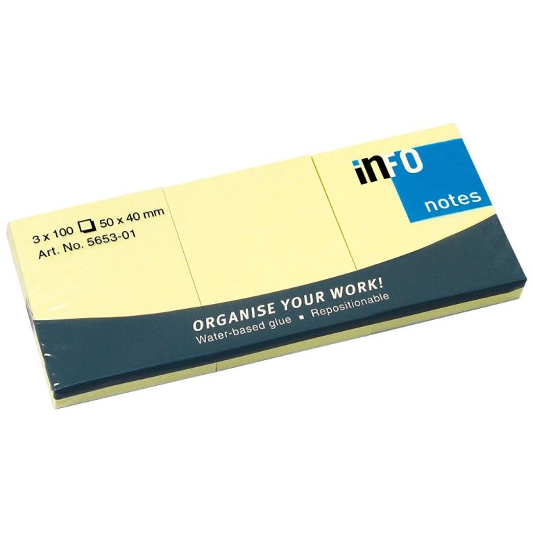 Notes Adeziv 40*50mm Galben Pal 3/Set 100 File Info Notes