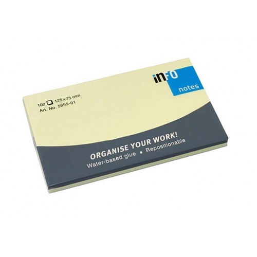 Notes Adeziv 75*125mm Galben Pal 100 File Info Notes