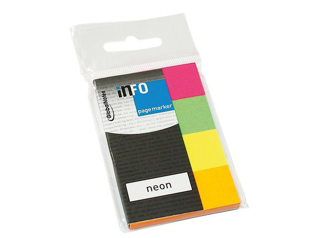 Index Adeziv Hartie 4*20*50mm 40 File 4 Culori Neon Info Notes