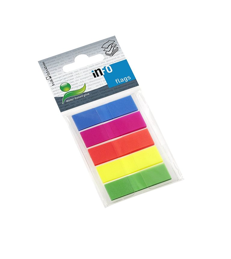 Index Adeziv 5*12.5*43mm 26 File 5 Culori Neon Info Notes