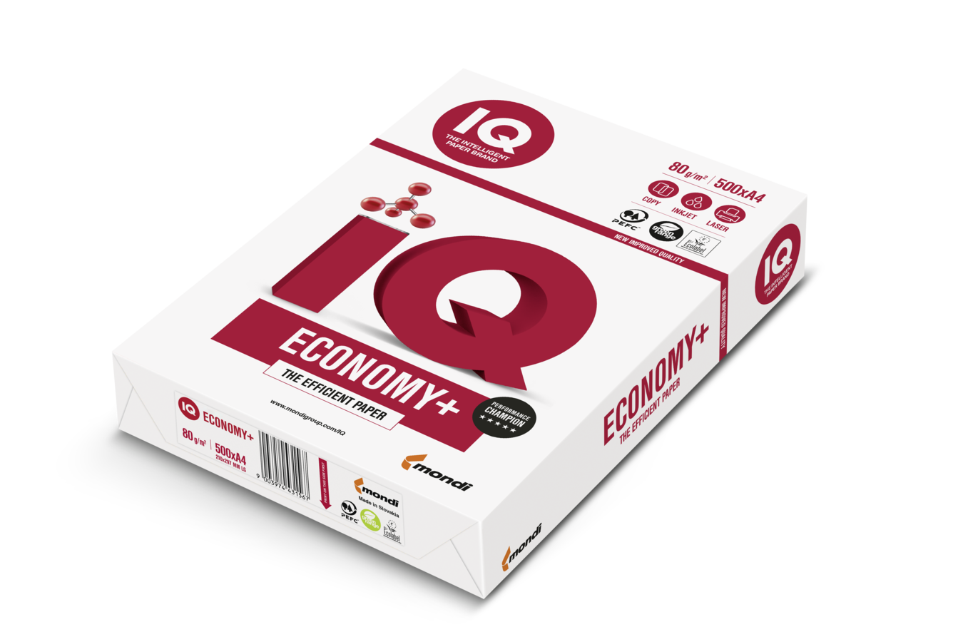 Hartie copiator Iq Economy+, A4, 80 g/mp, 500 coli/top