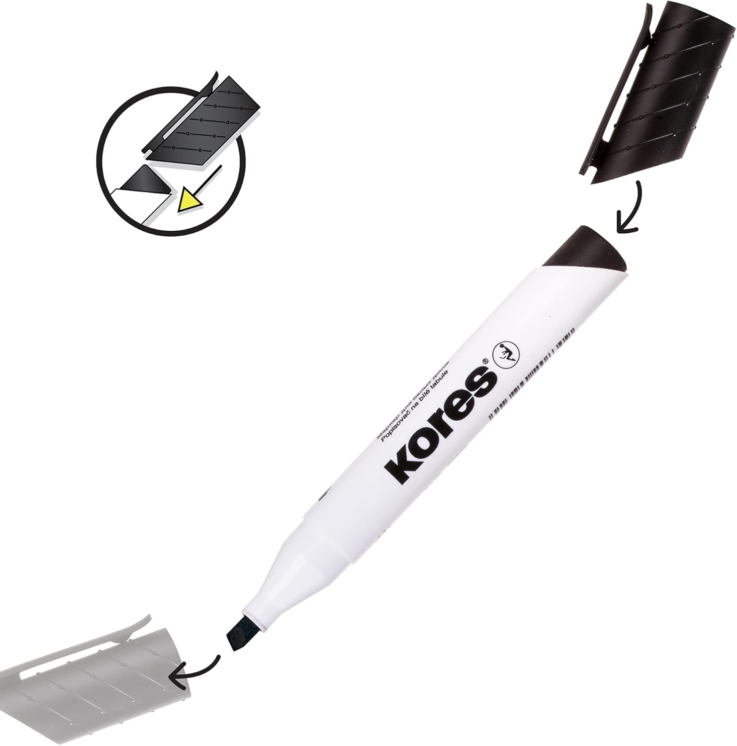 Marker Whiteboard Albastru Varf Tesit Kores