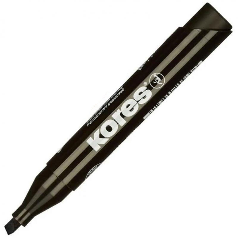 Marker Permanent Negru Varf Tesit Kores