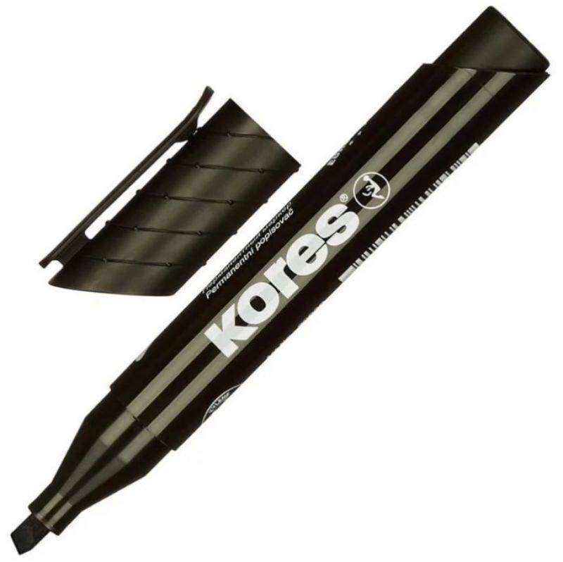 Marker Permanent Negru Varf Tesit Kores