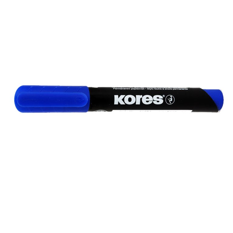 Marker Permanent Albastru Varf Tesit Kores