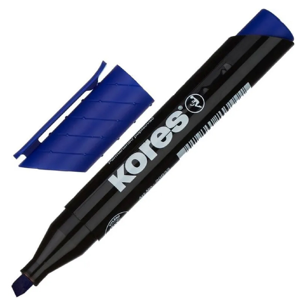 Marker Permanent Albastru Varf Tesit Kores