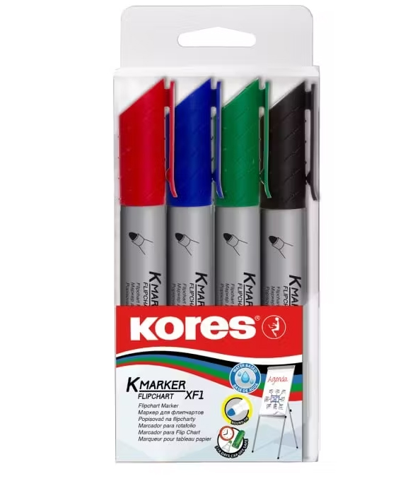 Marker Flipchart 4/Set 3mm Eco Kores