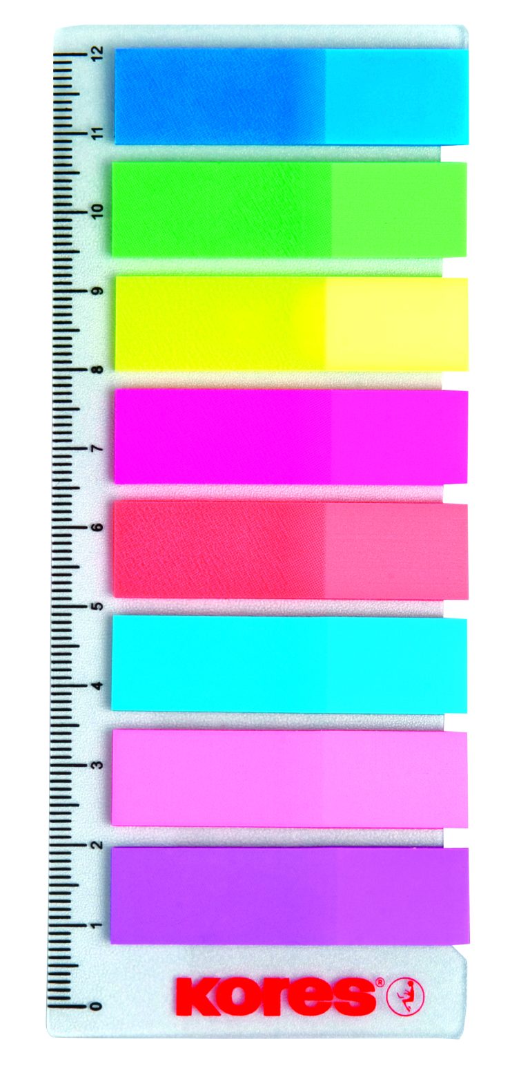 Index Plastic 12*45mm 8 Culori*15 File Rigla Kores