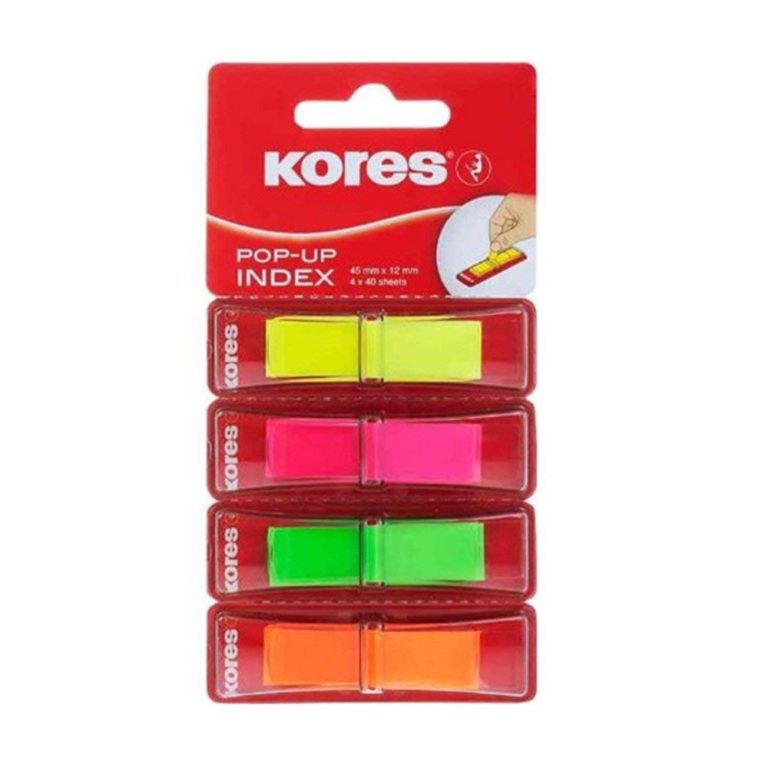 Index Plastic 12*45mm 4 Culori*40 File Kores