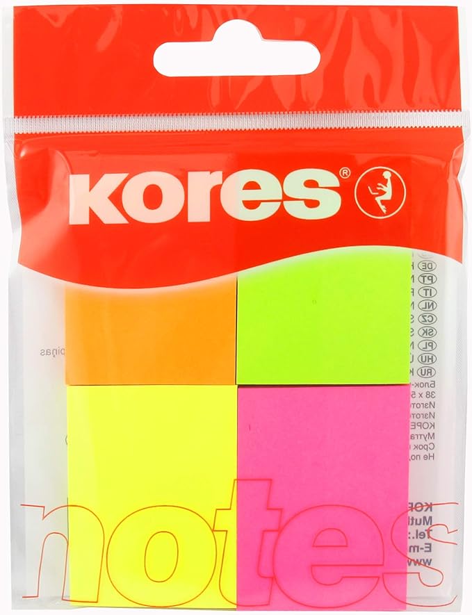 Notes Adeziv 40*50mm 4 Culori Neon*50 File Kores