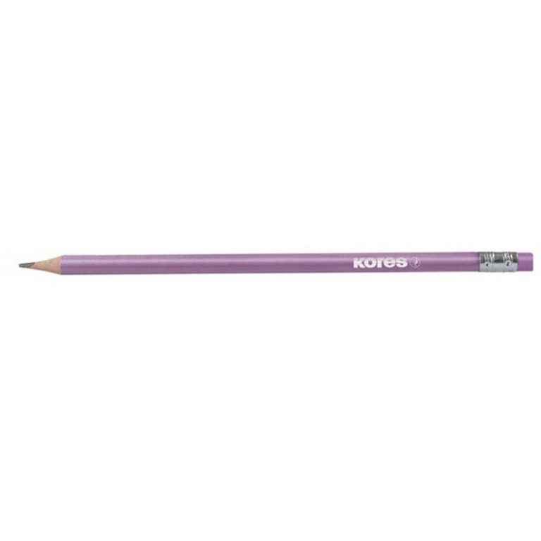 Creion Grafit Hb Cu Guma Metalic 6/Set Kores