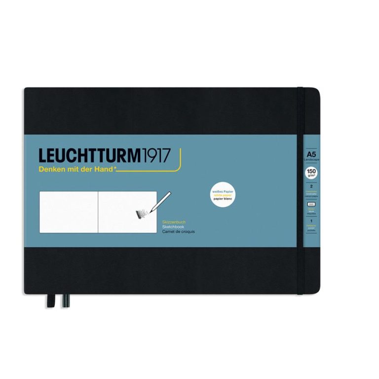 Caiet Schite A5 Landscape 150g Negru Leuchtturm