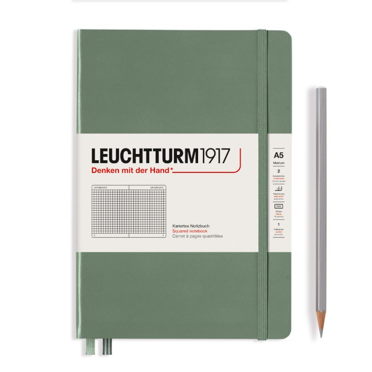 Caiet A5 Aritmetica Coperta Rigida Olive Leuchtturm